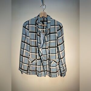 Topshop checked double breasted blazer